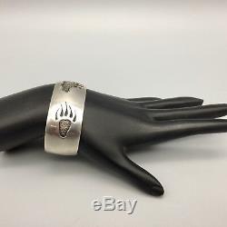 INCREDIBLE! Early PRESTON MONONGYE Hopi, Sterling Silver Overlay Bracelet