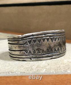 Important Early 1920s First Phase Pawn NAVAJO Silver Ingot Cuff Bracelet -131.5g