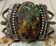 Important Early Hopi Harry Sakyesva Sterling With Stunning Turquoise Cuff Bracelet