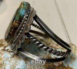 Important Early Hopi Harry Sakyesva Sterling With Stunning Turquoise Cuff BRACELET