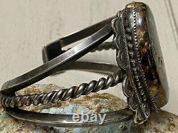 Important Early Hopi Harry Sakyesva Sterling With Stunning Turquoise Cuff BRACELET