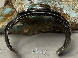 Important Early Hopi Harry Sakyesva Sterling With Stunning Turquoise Cuff BRACELET