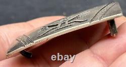 Important Early Hopi LEWIS LOMAY Handmade Sterling Knifewing Design Belt Buckle