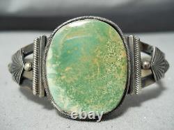 Important Early Steve Arviso Vintage Navajo Turquoise Sterling Silver Bracelet