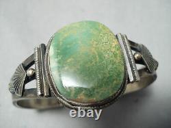 Important Early Steve Arviso Vintage Navajo Turquoise Sterling Silver Bracelet