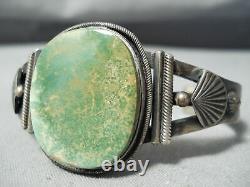 Important Early Steve Arviso Vintage Navajo Turquoise Sterling Silver Bracelet