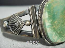 Important Early Steve Arviso Vintage Navajo Turquoise Sterling Silver Bracelet