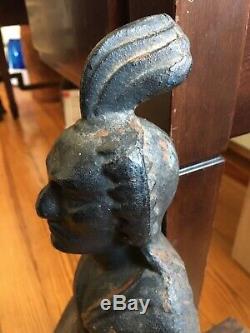 Indian Native American Iron Fireplace Andirons Firedog RARE EARLY MASSACHUSETTS