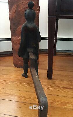 Indian Native American Iron Fireplace Andirons Firedog RARE EARLY MASSACHUSETTS