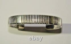 J. Curtis Jennifer Sterling Silver Early Hand Signed Cuff Bracelet Navajo