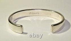 J. Curtis Jennifer Sterling Silver Early Hand Signed Cuff Bracelet Navajo