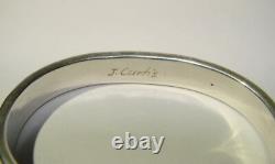 J. Curtis Jennifer Sterling Silver Early Hand Signed Cuff Bracelet Navajo