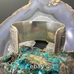 Jerry Werito Vintage Native American Sterling Silver Stamped Bracelet For Women