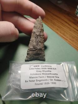Killer Early Archaic Dalton Attleboro MASS. Beaver Site 1920's 3 Arrowhead