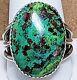 Large Early Vintage Navajo Sterling Silver Fine Natural Web Turquoise Ring Sz 12