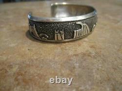 LARGER EARLY TOMMY SINGER (d.) Navajo Sterling Silver STORYTELLER Bracelet