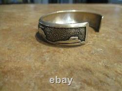 LARGER EARLY TOMMY SINGER (d.) Navajo Sterling Silver STORYTELLER Bracelet