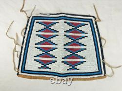 LATE 1800'S/EARLY 1900'S NATIVE AMERICAN MADE BEADED WRIST CUFFS With TRADE CLOTH