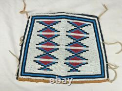 LATE 1800'S/EARLY 1900'S NATIVE AMERICAN MADE BEADED WRIST CUFFS With TRADE CLOTH