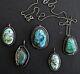 Lot Na Navajo Early Pawn Turquoise Silver Pendants