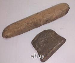 Large 12 1/2 Authentic Early Native American Indian Grinding Stone PESTAL