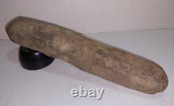 Large 12 1/2 Authentic Early Native American Indian Grinding Stone Pestal -More