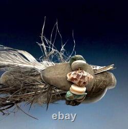 Large 4 Early Native American Zuni Stone Bear Fetish By Teddy Weahkee (d.)