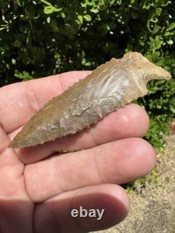Large Ancient Authentic Very Nice Pinetree Arrowhead From North East Mississippi