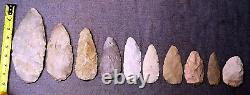 Large Archaic Indian Artifacts, Beautiful colored chert