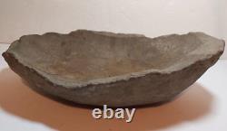 Large Authentic Early Native American Indian Grinding Stone Mortar Bowl - More