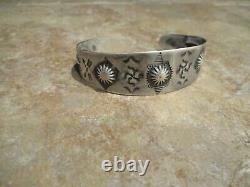 Large EARLY 1920's / 30's Navajo Sterling Silver WHIRLING LOG Repousse Bracelet