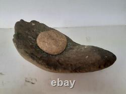 Large Early Native American Indian Stone Mortar & Grinding Stone Pestal Artifact