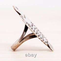 Large Early Old Pawn Sterling Silver Stamped Thunderbird Ring Size 9.5