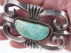 Large Early Tufa Cast Native American Turquoise/sterling belt buckle