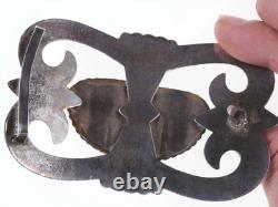 Large Early Tufa Cast Native American Turquoise/sterling belt buckle