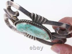 Large Early Tufa Cast Native American Turquoise/sterling belt buckle