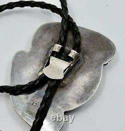 Large Native American Navajo Sterling silver large bolo tie early Robert Becenti