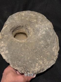 Large Sandstone Mortar Bowl, 11x9x5, 21 lb, Deep Bowl, Good Condition, OR