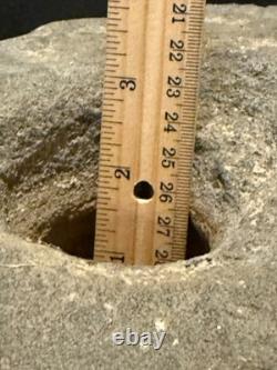 Large Sandstone Mortar Bowl, 11x9x5, 21 lb, Deep Bowl, Good Condition, OR