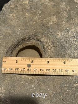 Large Sandstone Mortar Bowl, 11x9x5, 21 lb, Deep Bowl, Good Condition, OR