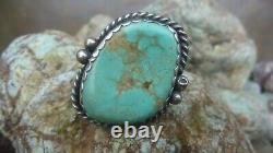 Large Vintage Early Navajo Sterling Roylston Turquoise Ring sz. 10.25