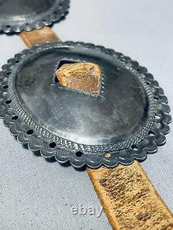 Late 1800's Early 1900's Vintage Navajo 1st Phase Coin Silver Concho Belt Old