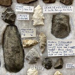 Lenape Indian Projectile Point Arrowhead and other Native American Relics