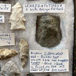 Lenape Indian Projectile Point Arrowhead and other Native American Relics