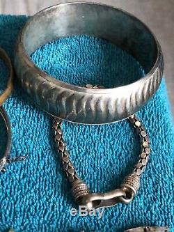 Lot Of Mexican, Native American Other Sterling Bracelets, Earrings, Rings & More