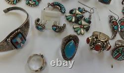 Lot of Native American JEWELLERY& other Ethnic INCLUDING Rings, Bracelet, Earring