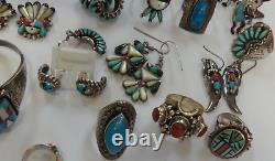 Lot of Native American JEWELLERY& other Ethnic INCLUDING Rings, Bracelet, Earring