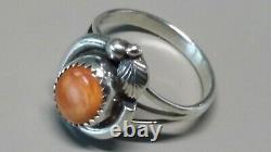 Lovely Early Joie Jacque Acoma/dine' Silversmith Spiny Oyster Shell Ring Sz 9