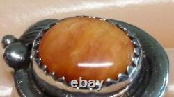 Lovely Early Joie Jacque Acoma/dine' Silversmith Spiny Oyster Shell Ring Sz 9