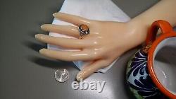 Lovely Early Joie Jacque Acoma/dine' Silversmith Spiny Oyster Shell Ring Sz 9